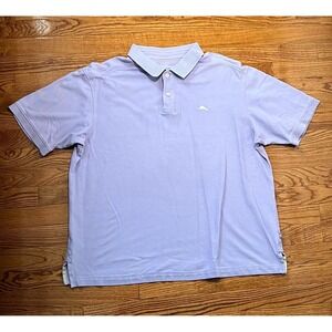 Tommy Bahama Polo Shirt Mens XL Purple Supima Cotton Casual Short Sleeve Tops